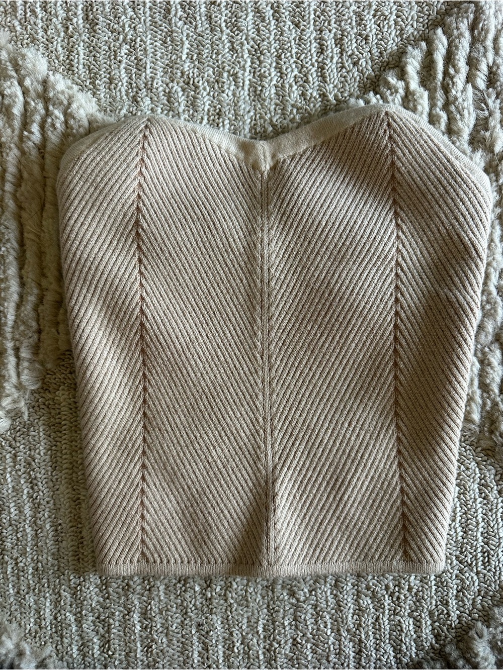 aerie Blush Ribbed Strapless Bustier